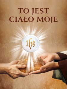 Baner na Boże Ciało "To jest ciało moje" 75x100cm