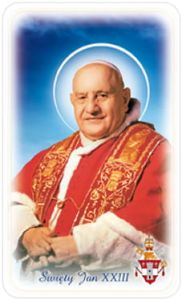 Obrazki święte z modlitwą do Świętego Jana XXIII