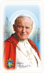 Obrazki święte z modlitwą do Świętego Jana Pawła II
