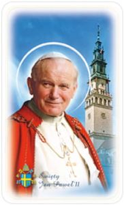 Obrazki święte z modlitwą do Świętego Jana Pawła II