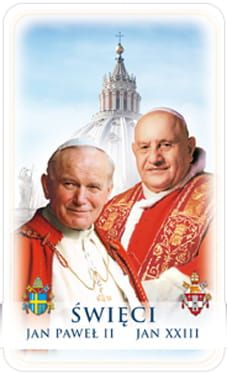 Obrazki święte z Papieżem Janem Pawłem II i Janem XXIII