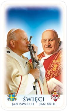 Obrazki święte z Papieżem Janem Pawłem II i Janem XXIII