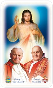 Obrazki święte z JUT Papieżem Janem Pawłem II i Janem XXIII