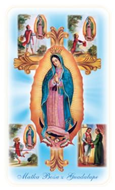 Obrazki święte z modlitwą do Matki Bożej z Guadalupe