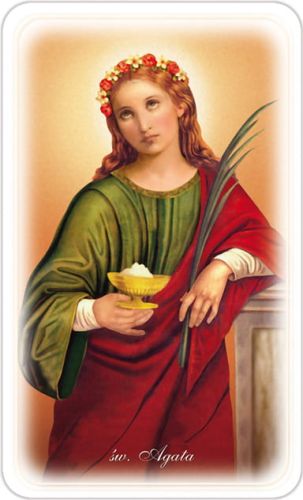Obrazki święte z modlitwą do Świętej Agaty