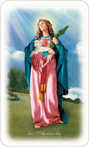 Obrazki święte z modlitwą do Świętej Agnieszki