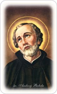 Obrazki święte z modlitwą do Świętego Andrzeja Boboli