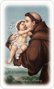 Obrazki Święte z modlitwą do Świętego Antoniego z Padwy