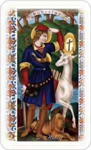 Obrazki Święte z modlitwą do Świętego Huberta