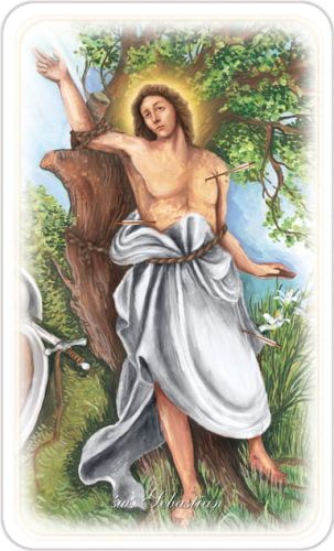 Obrazki święte z modlitwą do Świętego Sebastiana