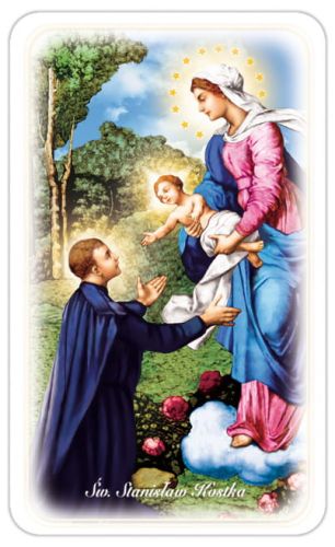 Obrazki święte z modlitwą do Świętego Stanisława Kostki