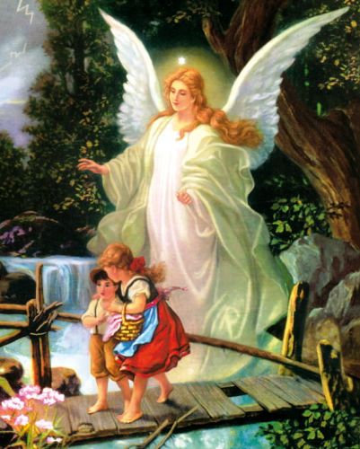 Plakat religijny Anioł Stróż