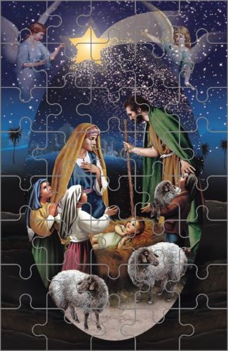 Puzzle Boże Narodzenie -  Święta Rodzina - 10 szt.