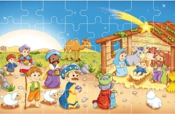 Puzzle Boże Narodzenie -  Święta Rodzina - Trzej Królowie - 10 szt.