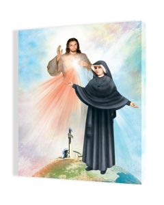 Obraz religijny na płótnie Jezus Ufam Tobie, Jezus Miłosierny, Święta Siostra Faustyna