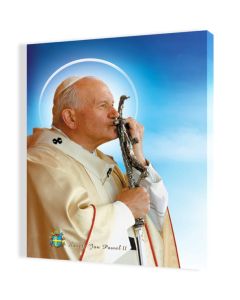 Obraz religijny na płótnie Święty Jan Paweł II całujący pastorał