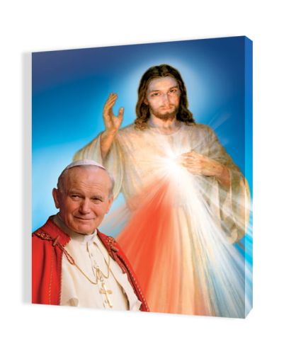 Obraz religijny na płótnie Jezus Ufam Tobie, Jezus Miłosierny, Ojciec Święty Jan Paweł II