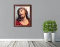 Obraz religijny na płótnie Jezus Chrystus Umęczony w ramie ze złotym paskiem