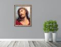 Obraz religijny na płótnie Jezus Chrystus Umęczony w ramie z ornamentem
