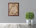 Obraz religijny na płótnie Matka Boża z Dzieciątkiem Jezus w ramie ze złotym paskiem