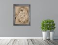 Obraz religijny na płótnie Matka Boża z Dzieciątkiem Jezus w srebrnej ramie