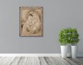Obraz religijny na płótnie Matka Boża z Dzieciątkiem Jezus w ramie z ornamentem