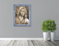 Obraz religijny na płótnie Jezus Chrystus w szarej ramie vintage