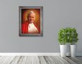 Obraz religijny na płótnie Święty Jan Paweł II w srebrnej ramie