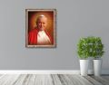 Obraz religijny na płótnie Święty Jan Paweł II w ramie z ornamentem