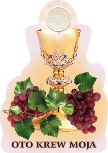 Emblemat eucharystyczny plakat Boże Ciało Pierwsza Komunia Święta