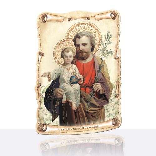 Obrazek drewniany z modlitwą do Świętego Józefa