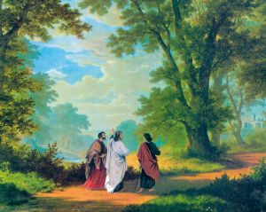 Plakat religijny Droga do Emaus