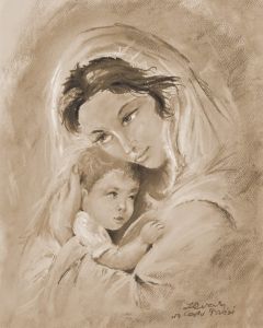 Plakat religijny Matka Boża z Dzieciątkiem Jezus