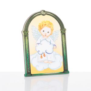 Obrazki religijne dla dzieci Anioł Stróż - z podstawką - 5 szt.