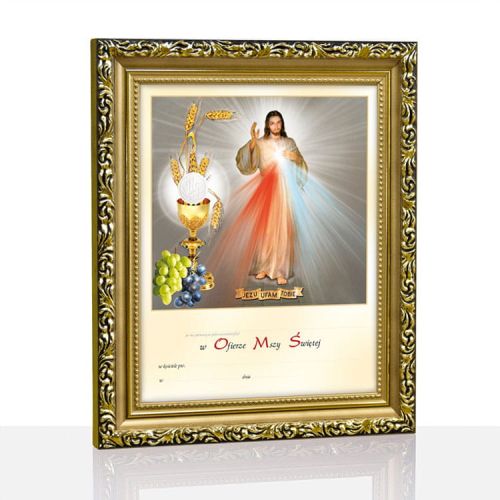 Obrazki komunijne w ramce Jezu ufam Tobie