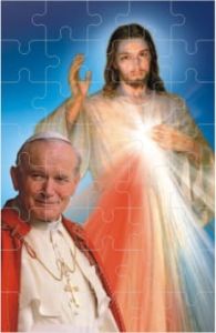 Puzzle Jezus Miłosierny i Jan Paweł II