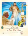 Obrazek komunijny w ramce - Jezus Miłosierny i Jan Paweł II