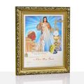 Obrazek komunijny w ramce - Jezus Miłosierny i Jan Paweł II