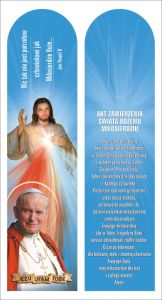 Zakładki - Jezus Miłosierny, Św. Jan Paweł II - 50 szt.