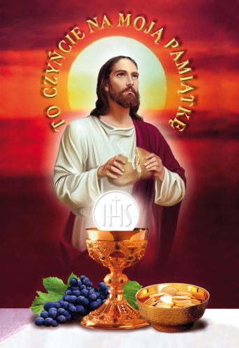 Emblemat eucharystyczny plakat Boże Ciało Pierwsza Komunia Święta