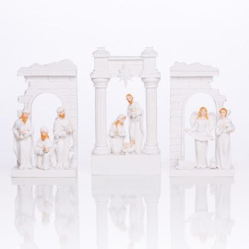 Szopka bożonarodzeniowa  świecąca 3 częściowa Bianco