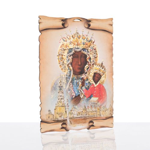 Obrazek religijny Matka Boża Częstochowska w sukience wdzięczności i miłości