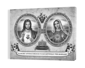 Obraz religijny na płótnie Serce Maryi i Serce Jezusa