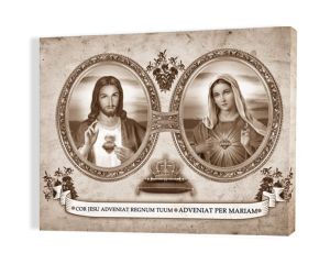 Obraz religijny na płótnie Serce Maryi i Serce Jezusa