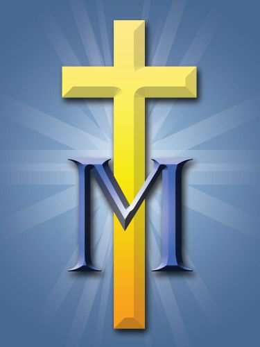 Baner religijny - symbole maryjne 75x100 cm