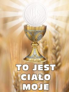 Baner na Boże Ciało "To jest ciało moje" 75x100 cm