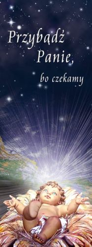 Baner na Boże Narodzenie "Przybądź Panie bo czekamy" 75x200cm
