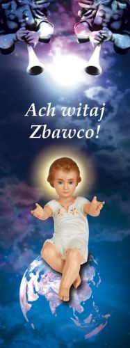 Baner na Boże Narodzenie "Witaj Jezu!" 75x200 cm