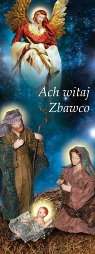 Baner na Boże Narodzenie "Ach, witaj zbawco!" 75x200cm