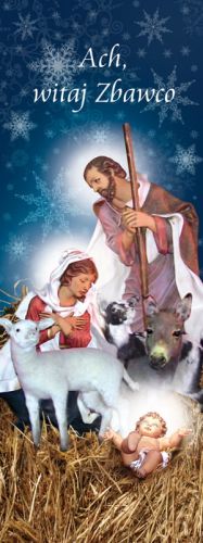 Baner na Boże Narodzenie "Ach, witaj zbawco!" 75x200 cm